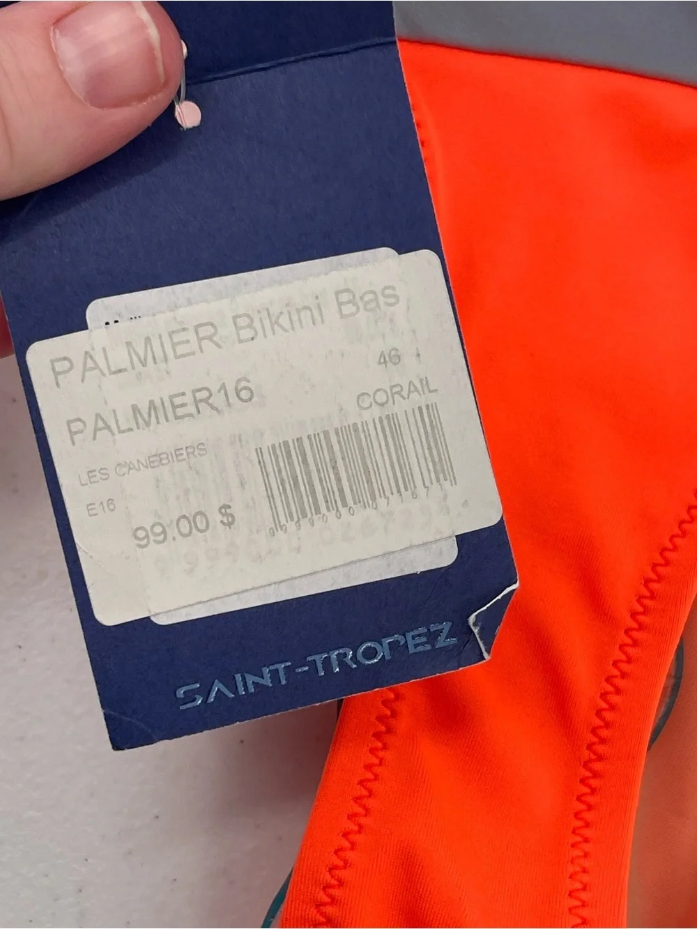 Les Canebiers NWT orange gray bikini bottom